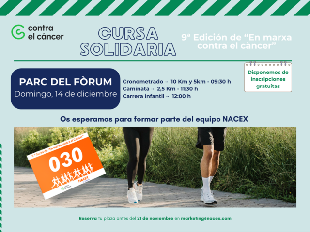 Colaboramos con la IX carrera Barcelona en Marcha Contra el Cáncer